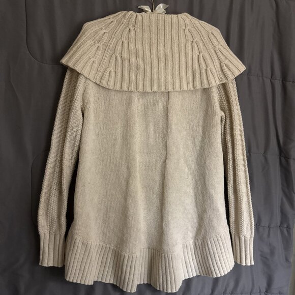 Smartwool Sweater Women's MEDIUM Cream Merino Wool High Cowl Neck - Picture 4 of 12